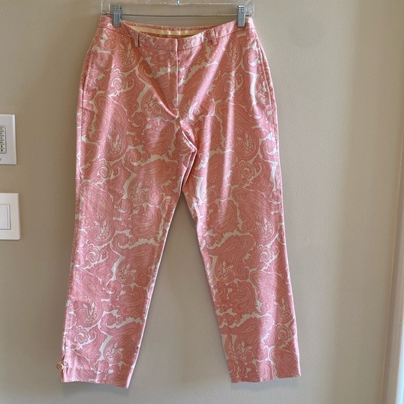 J. Crew Pants - J Crew Favorite Fit VTG Pink Paisley Cotton Capri Pants Size 6